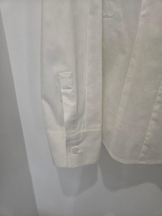Calvin Klein New White Stretch Button Down Shirt with Back Detail Stitching 10P - Picture 6 of 6